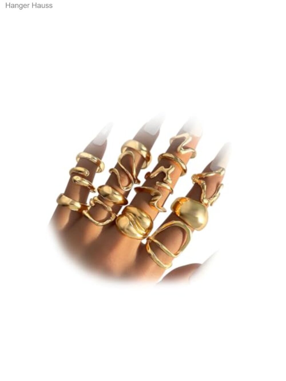 23pc Stacking Knuckle Rings Set for Women CZ Midi Rings Adjustable Gold Plate